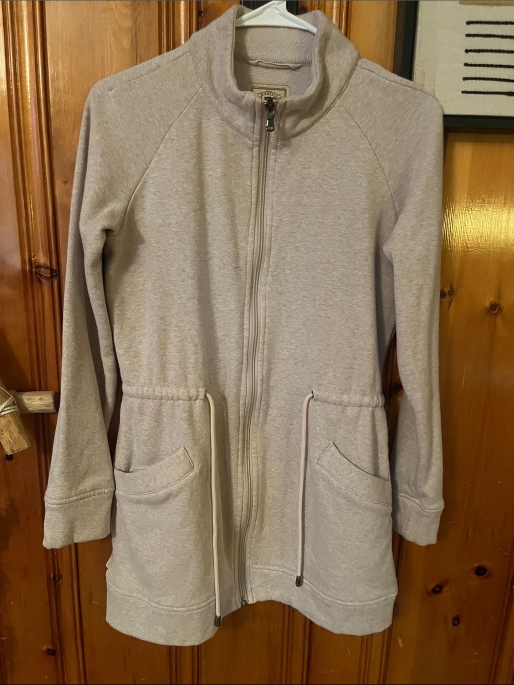 Ugg!!! Light Beige Zip-Up Drawstring Waist Jacket